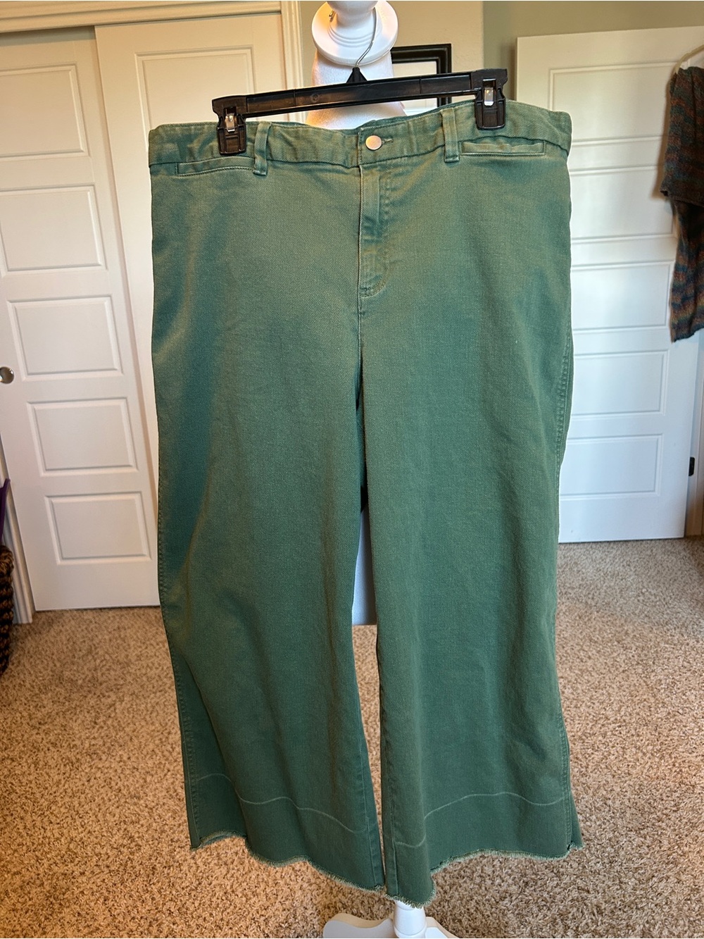 GAP Wide Leg Crop Green Denim Jeans Women’s Size 16 R